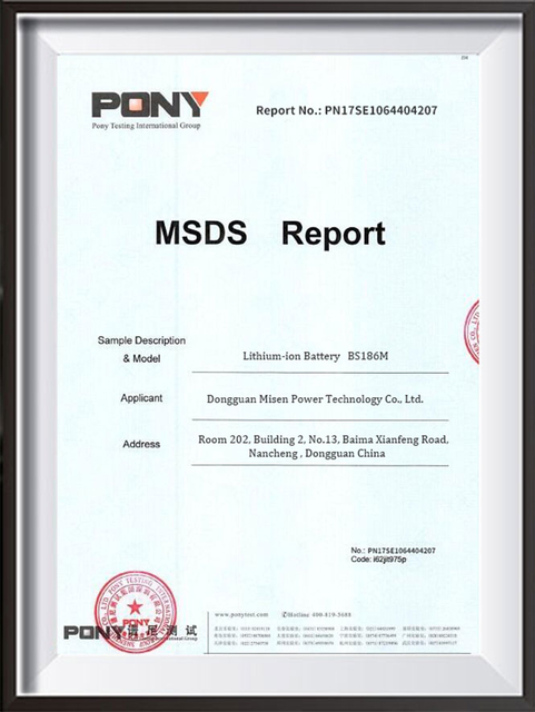 Rapporto MSDS